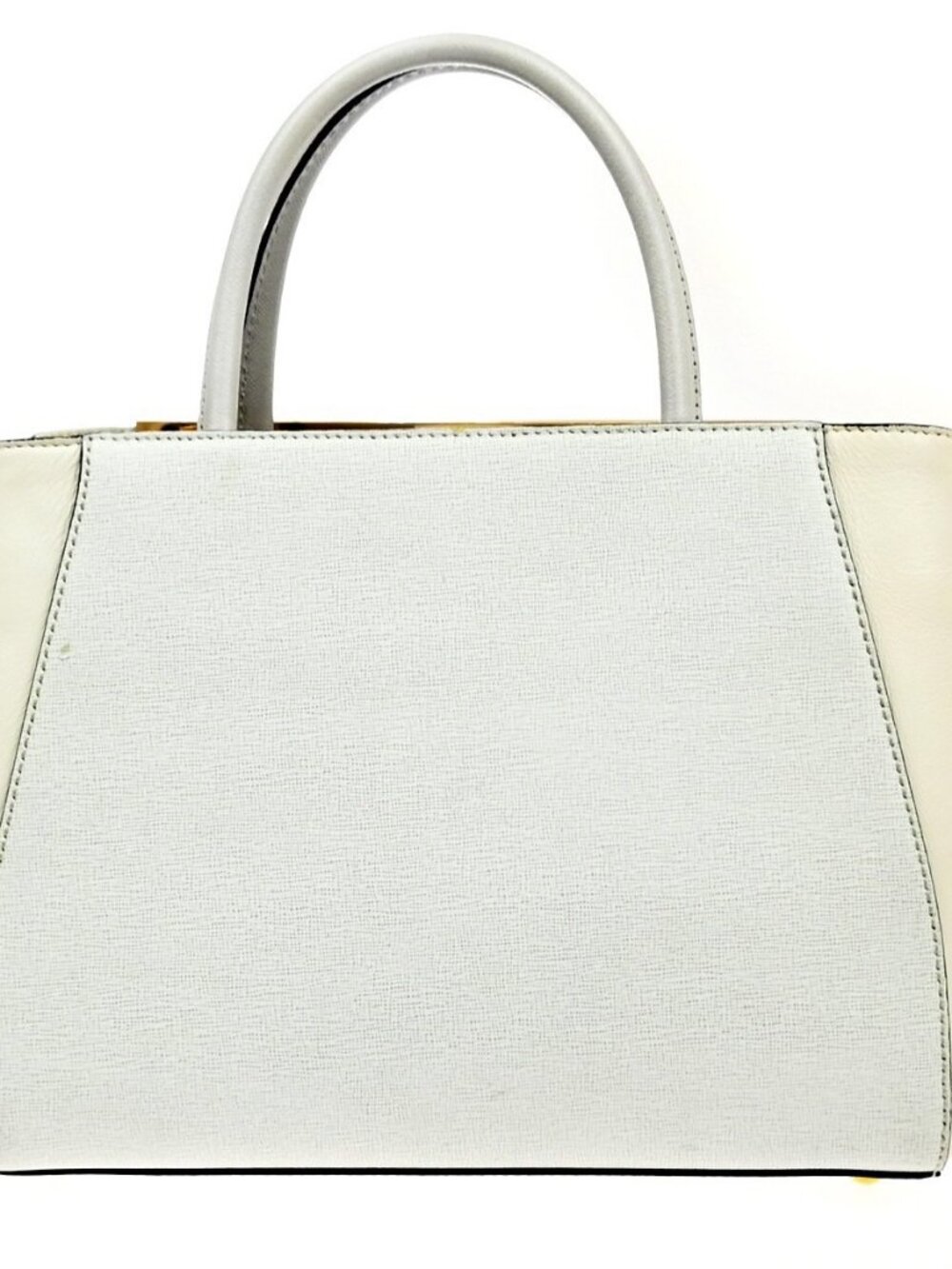 FENDI Logo 2Jours 2Way Shoulder Hand Bag Leather Charm White GHW Italy 70YH941 - Picture 3 of 15